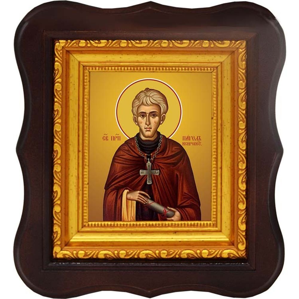 Павел Ксиропотамский преподобный. Икона на холсте.