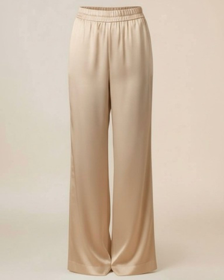 Брюки из шелка в золоте