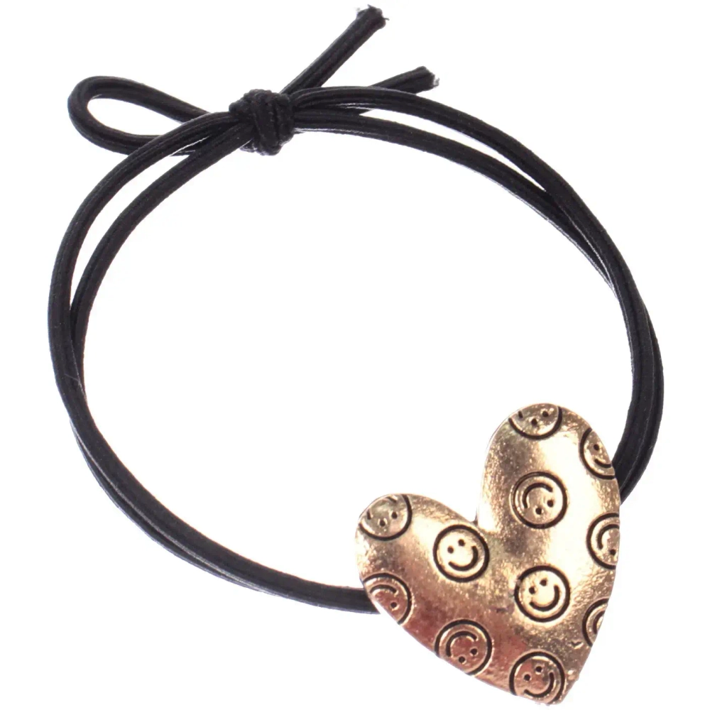 Резинка для волос 1шт «Кокетка - Aks Bambina Gold», сердце, микс 2 цвета, d-5см