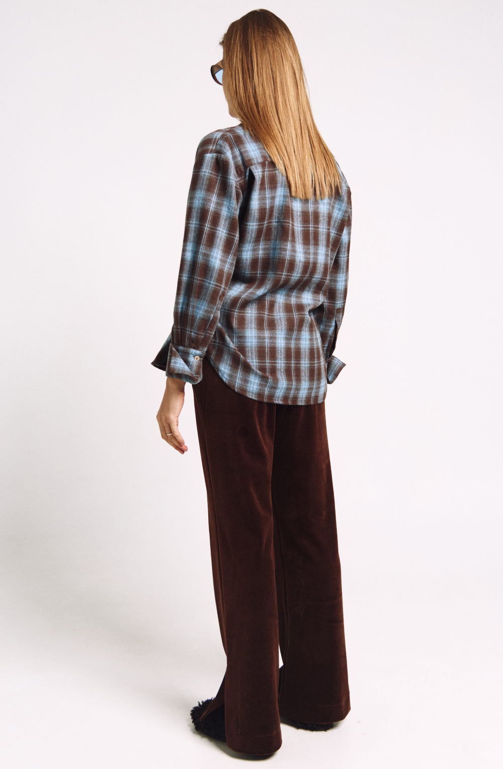 Рубашка с декором 1244 принт клетка