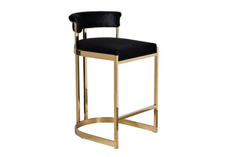 Стул барный Garda Decor черный-золотой GY-B8216GOLD-BL