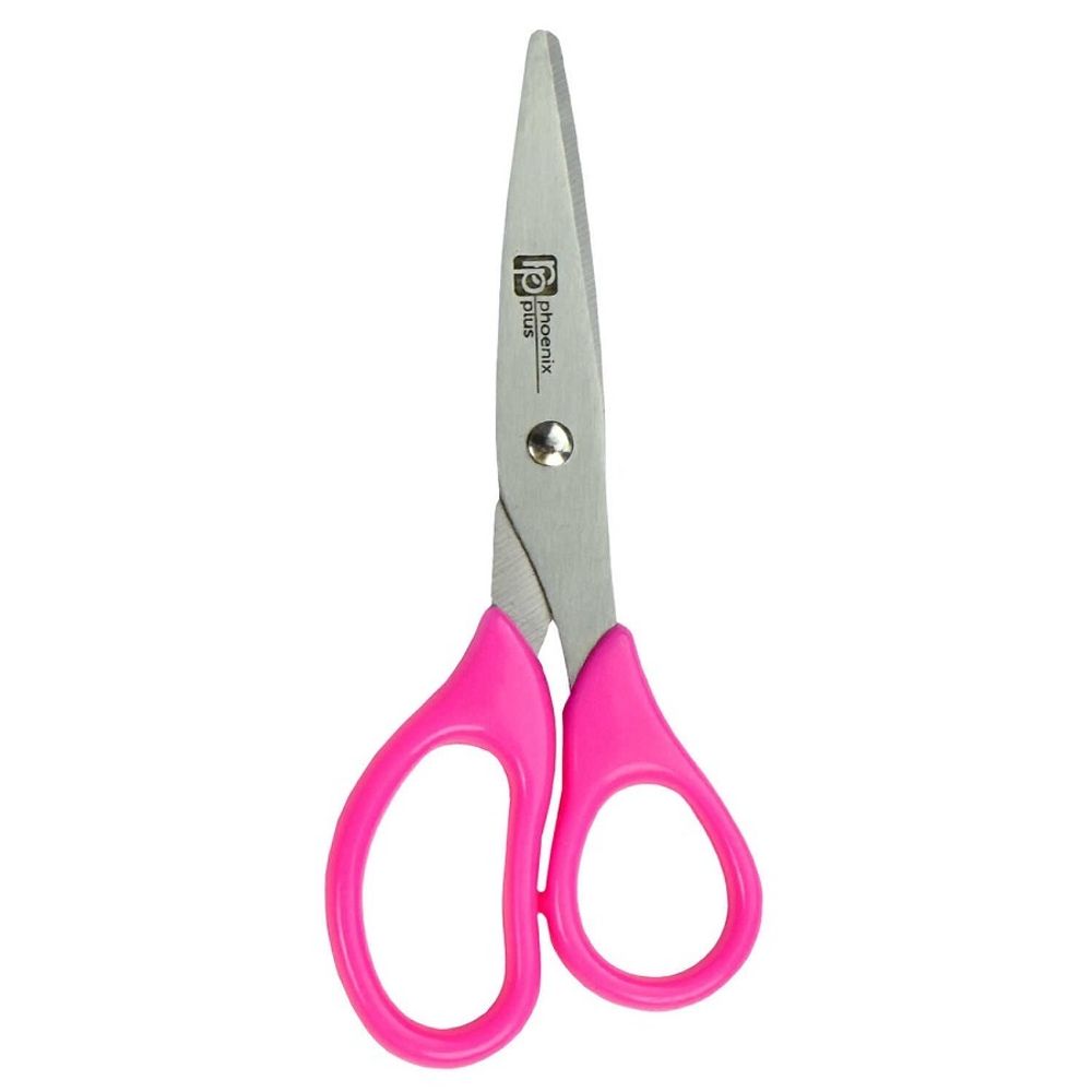 Ножницы детские 13,5 см, Феникс+ Красотка, эргономичные ручки, розовый