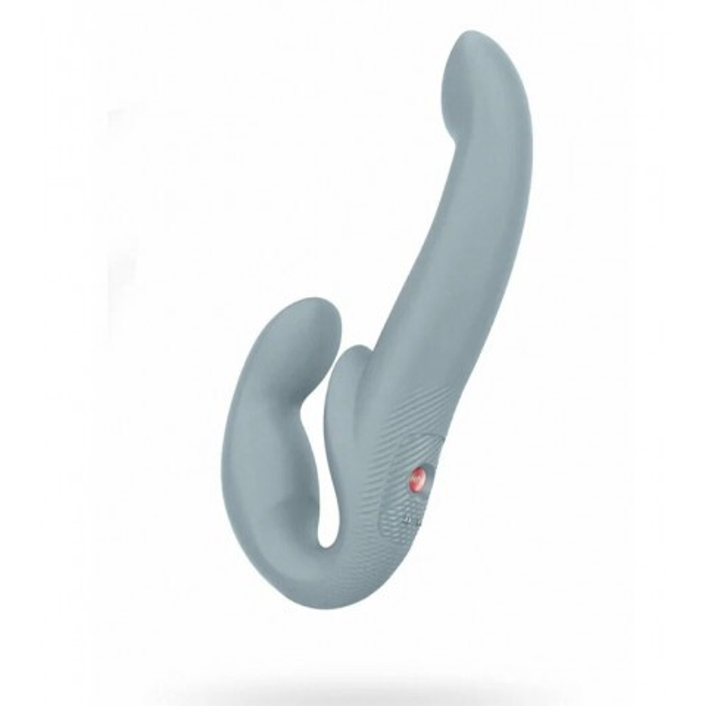 Безремневой страпон с вибрацией Share Vibe Pro от Fun Factory (серый)