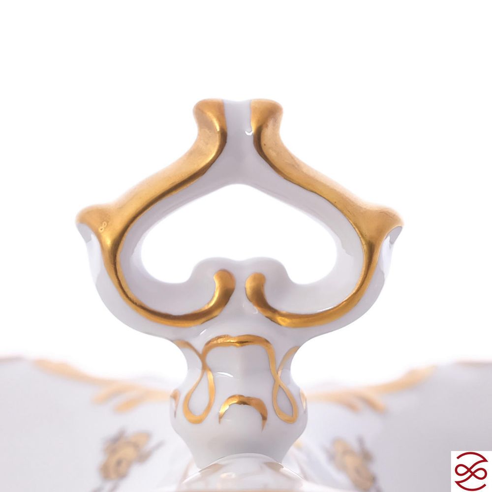 Икорница 2-я ярусная Queen's Crown Золотая роза 26 см