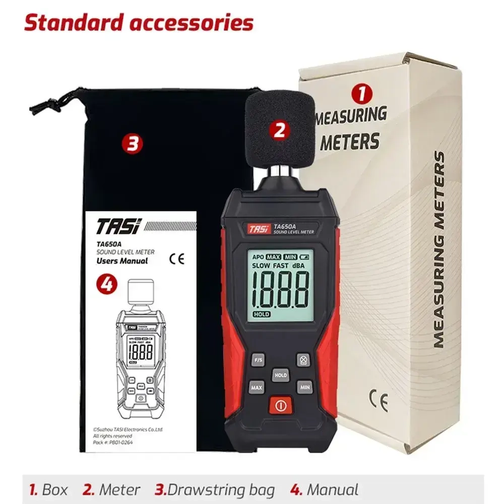 TASI TA650A цифровой измеритель уровня звука и шума, детектор децибел 30-130