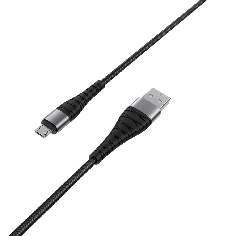 Кабель Borofone BX32 USB-microUSB 2.4A 1м Nylon Black