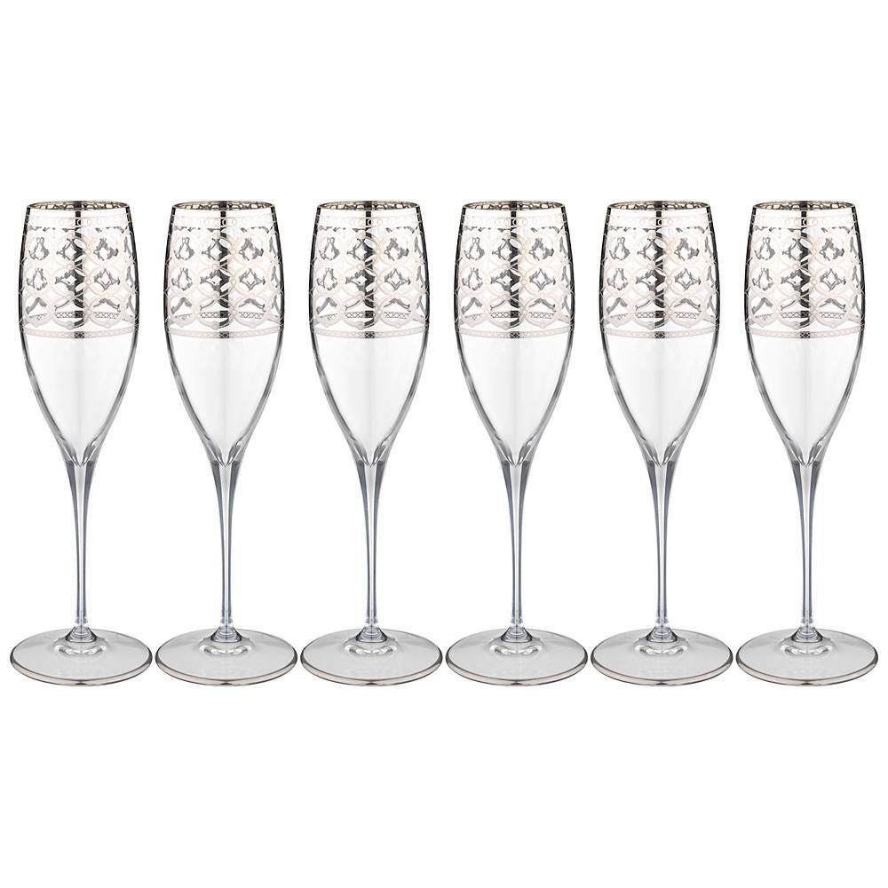 НАБОР БОКАЛОВ ДЛЯ ШАМПАНСКОГО ИЗ 6 ШТУК 260МЛ "ATHENE PLATINO"