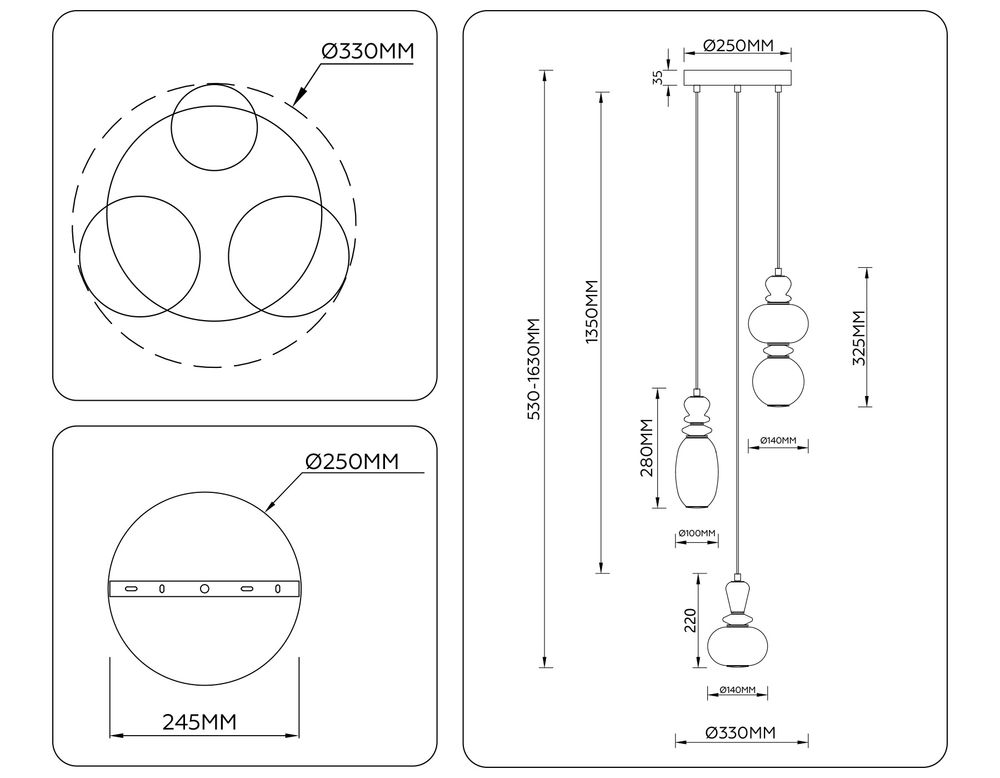 Ambrella Подвесной светодиодный светильник Ceramo Modern LH53143