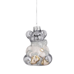 Елочная игрушка House of Seasons Медведь 11см серебряный