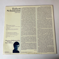 Винтажная виниловая пластинка LP R. Schumann Шуман, Симфония Sinfonie G-moll, Ouverture, Scherzo Und Finale E-dur, Op. 52 (Германия 1973)