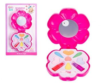 Набор косметики для девочек "Girl's Club" в наборе: 7 теней (розов., желт., голуб., оранж., сирен., зелен.) 2 помады: красн, и фиол.