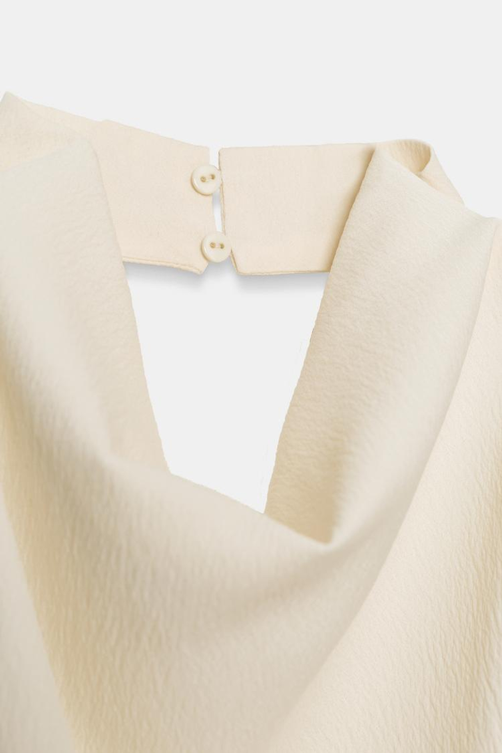 ZARA АСИММЕТРИЧНЫЙ ТОП ZW COLLECTION, ЖЕЛТОВАТО-БЕЛЫЙ