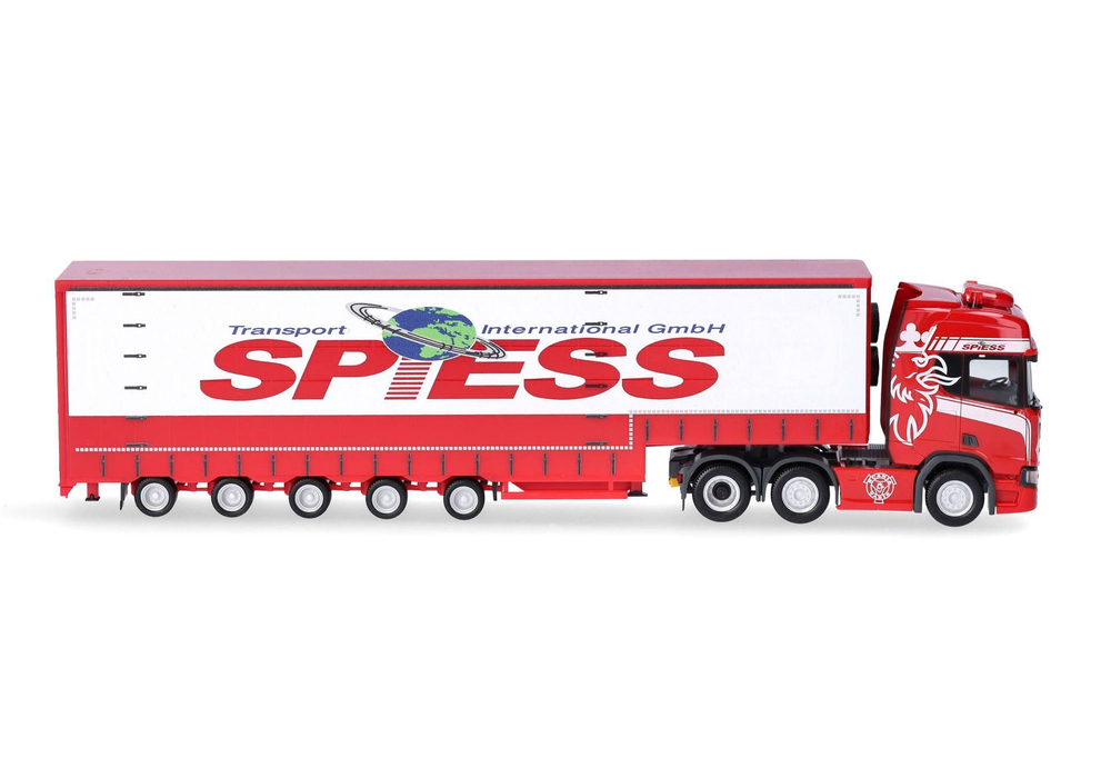 Грузовик Scania CR 20 HD 6x2 объёмный тентовый полуприцеп 5а «Spiess» (Баден-Вюртемберг/Эртинген)