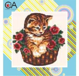 "Котенок в корзинке"-4013К  вышивка