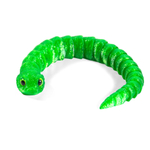 Гибкая игрушка-антистресс, змея с глазами, 3D печать, 27 см., зеленая