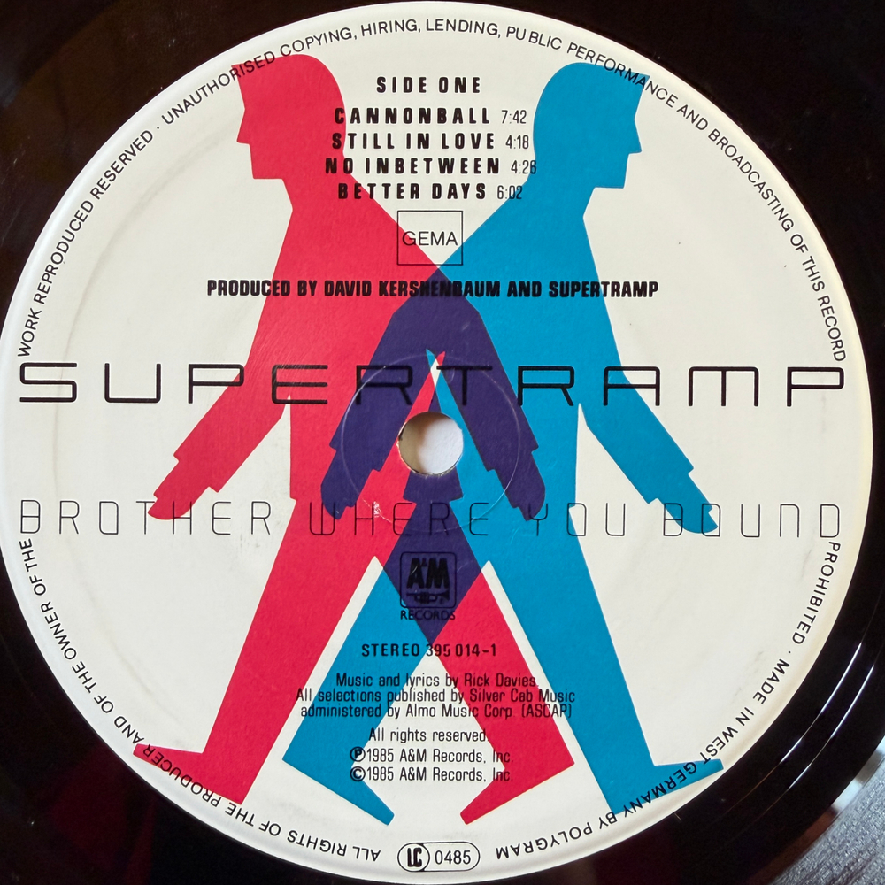 Supertramp ‎– Brother Where You Bound (Германия 1985г.) Т