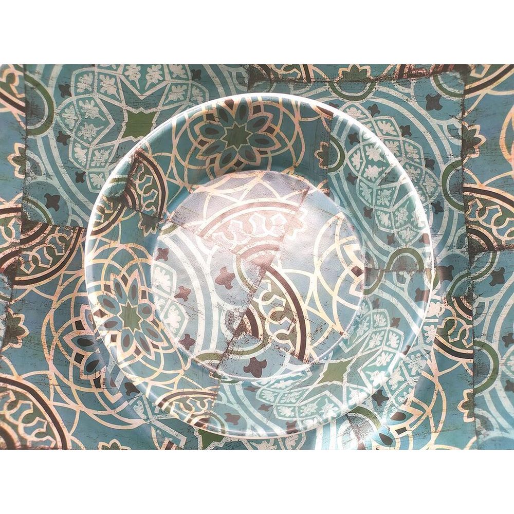 Тарелка с бортом 21*1,9 см Damask Blue пластик меламин P.L. Proff Cuisine