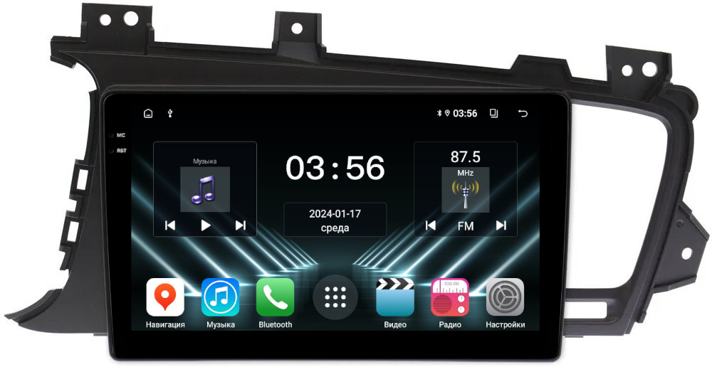 Магнитола для KIA Optima 3 2011-2013 - FarCar DX091M монитор 9.5" IPS на Android 13, 4+64Гб, CarPlay