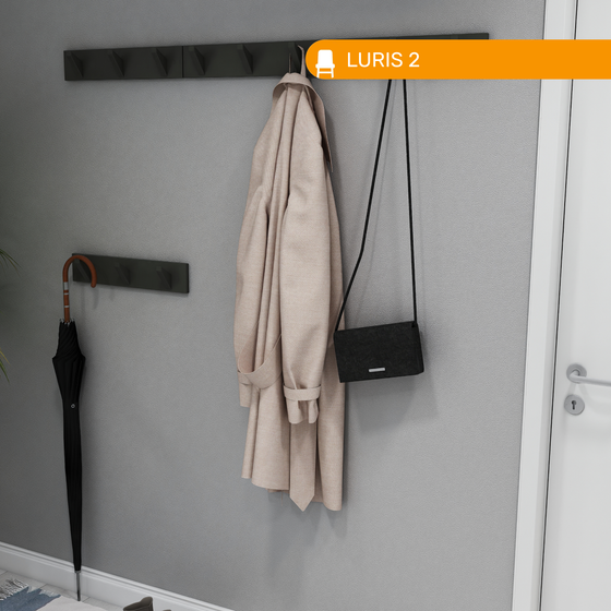 Вешалка настенная LURIS 2, цвет черное дерево