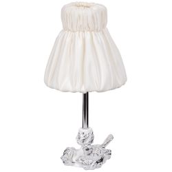 Настольная лампа Белла Белый с абажуром Адель Бланко