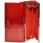 Красный кошелёк женский лаковый Coscet нат.кожа CS18-101A