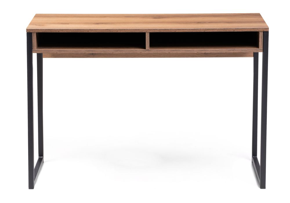 Письменный стол Леон Лофт 110х55х75 черный матовый / дуб делано темный