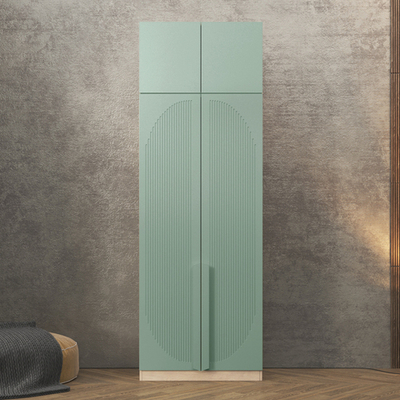 Шкаф Агератум МДФ двухсекционный с антресолью Лайн шалфей (0,27) А10024 матовая - Дуб Сонома 3025  90*50*220