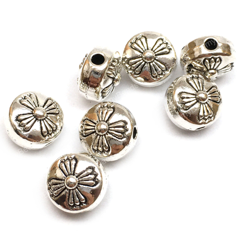 Бусины "Дамские ноготки" 9х6 мм (10 шт), под серебро