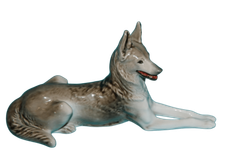 &&& Фарфоровая статуэтка "Немецкая овчарка" (ЛФЗ), 1970-1990 гг.