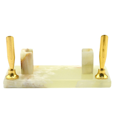 Письменный прибор с визитницей из камня оникс 150*77*45мм