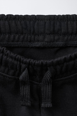 ZARA БРЮКИ-ДЖОГГЕРЫ ИЗ ТКАНИ ИНТЕРЛОК ПИКЕ, ЧЕРНЫЙ