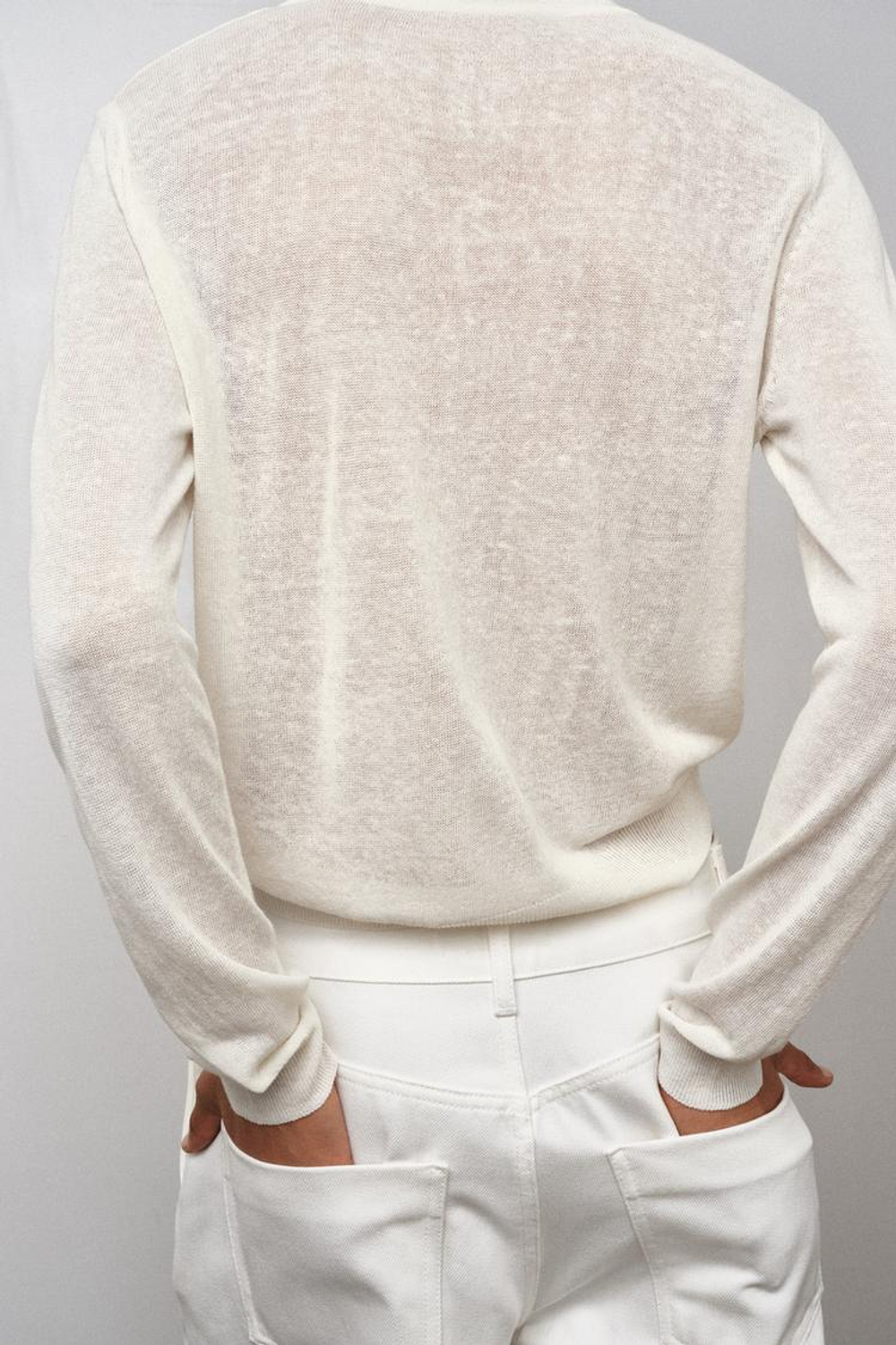 ZARA СВИТЕР НА ПУГОВИЦАХ, ЭКРЮ