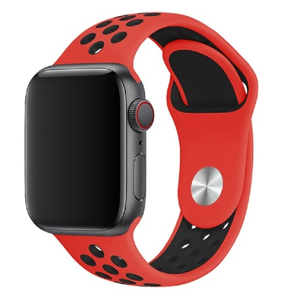 Браслет-ремешок для Apple Watch SPORT (38-40mm) красный+черный