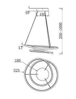 Люстра подвесная светодиодная Maytoni Nola MOD100PL-L47BSK1