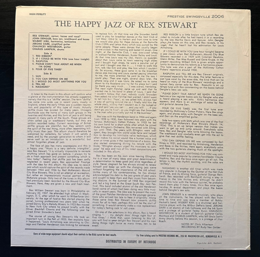 Rex Stewart - The Happy Jazz Of Rex Stewart (США 1960г.)