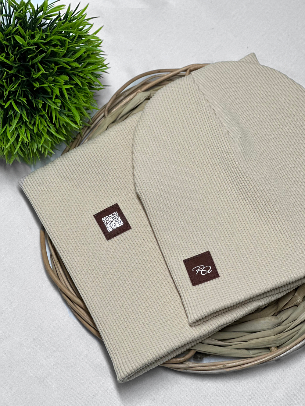 Шапка-снуд детская 2-х слойная Молочный