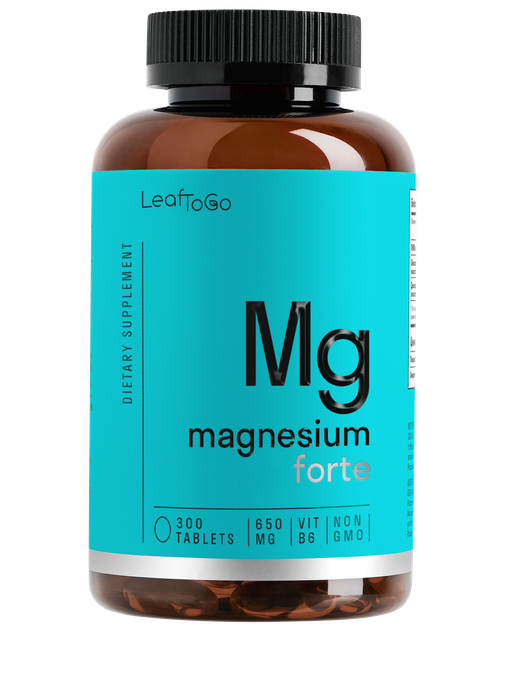 Магний с Витамином В6, Magnesium+B6, Leaf To Go, 300 таблеток