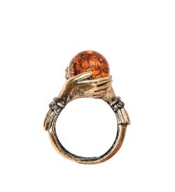 AM-2518 Кольцо «Шар мира и добра» (латунь, янтарь)