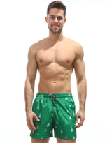 Зеленые пляжные шорты с принтом в виде парусников (Размер: L) (Цвет: зеленый)