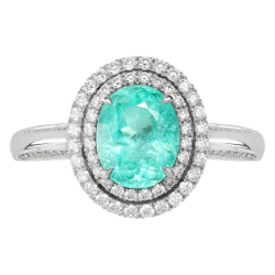 Кольцо с Турмалином Параиба и бриллиантами, R0070-410/1