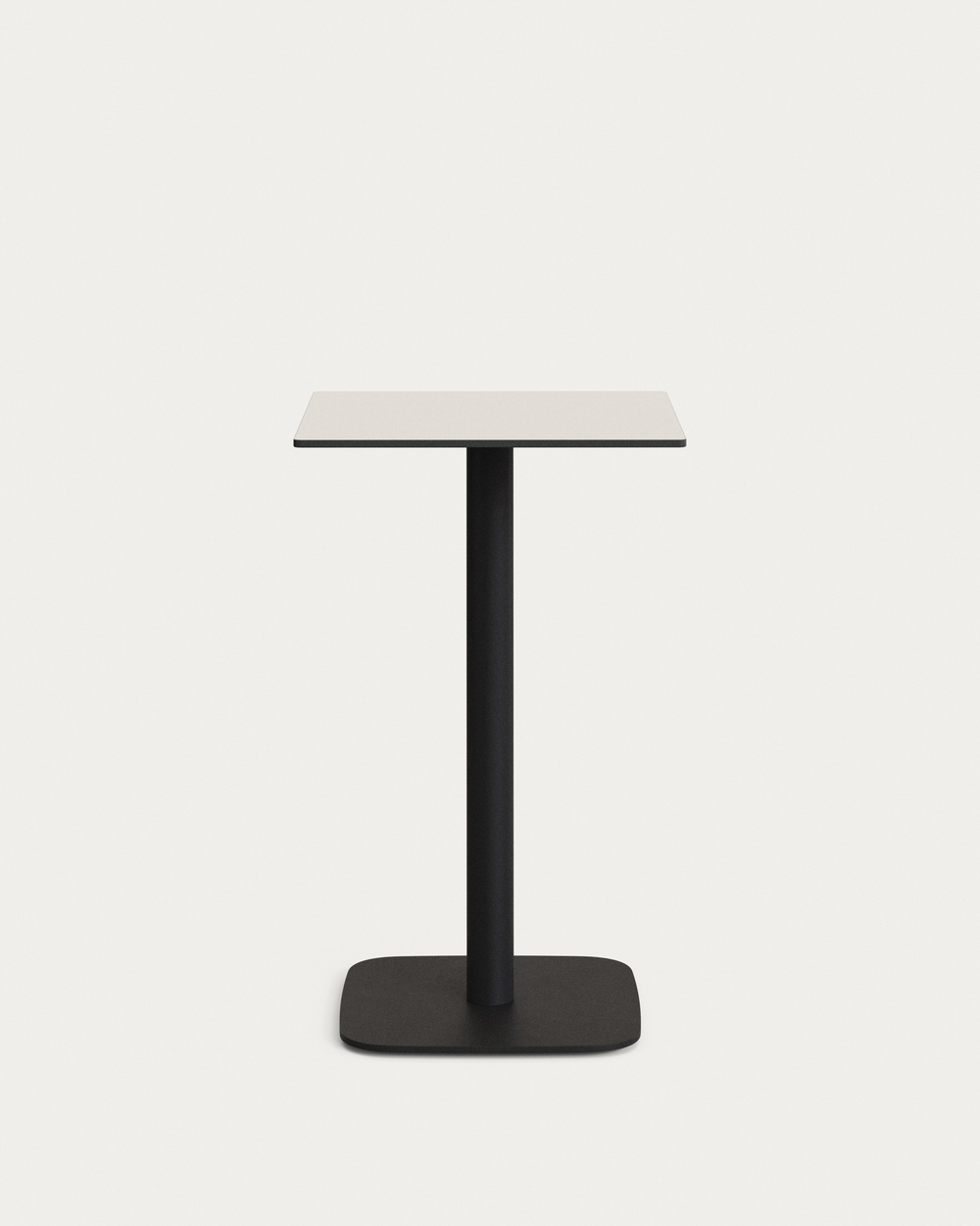 Высокий садовый столик Dina белый на черном металлическом основании 60 x 60 x 96 см