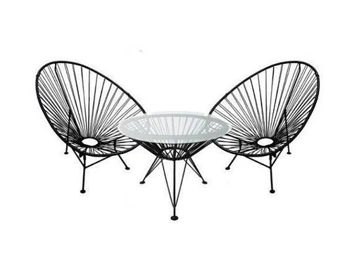 Комплект кресло "Ракушка" (2 шт) и стол, чёрный M-Group