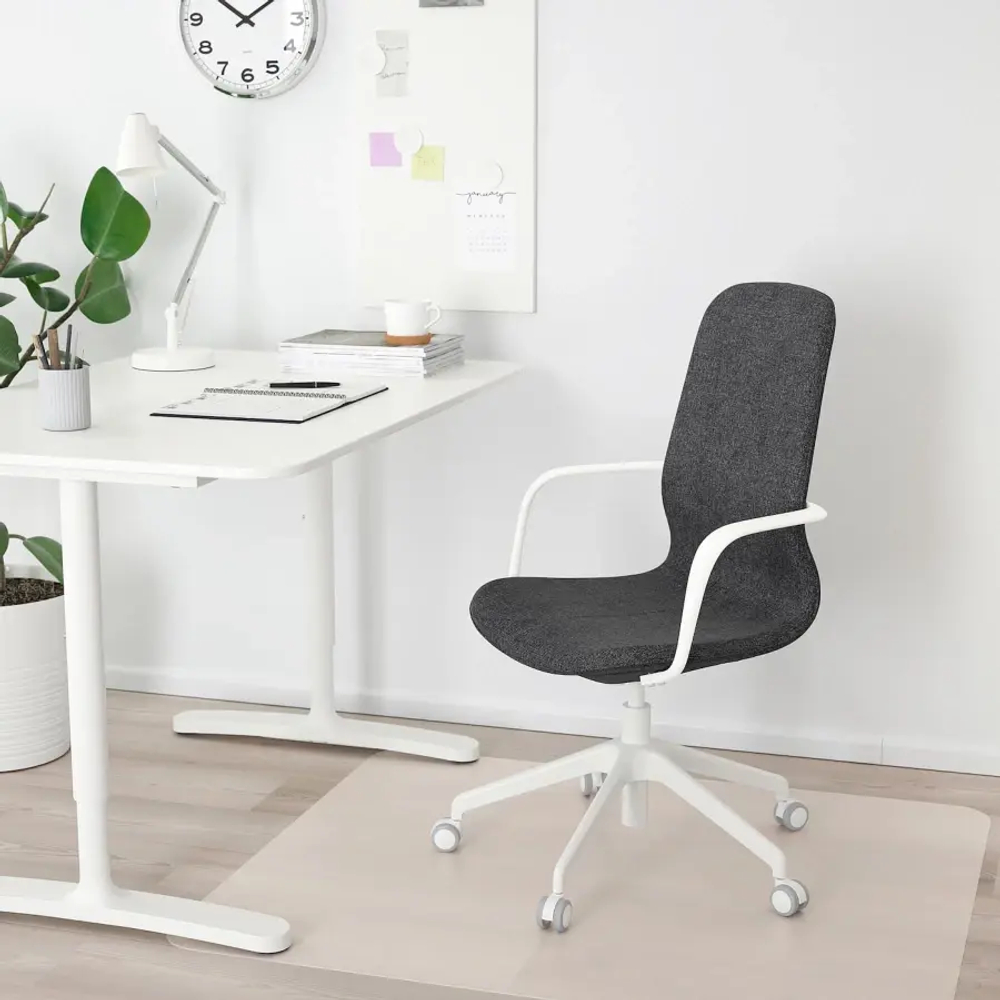Офисный стул - IKEA LÅNGFJÄLL/LANGFJALL, 68x68x104см, черный, ЛОНГФЬЕЛЛЬ ИКЕА