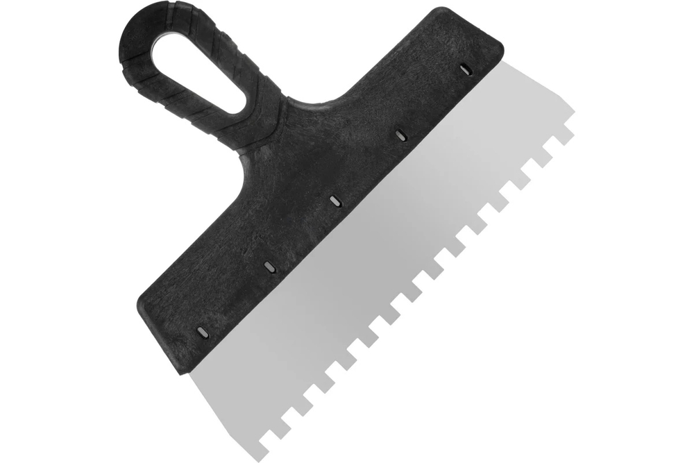 Шпатель фасадный ЗУБР нерж полотно 250мм зуб 8*8мм пластиковая ручка