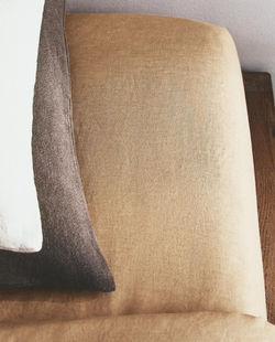 Zara Home - Простыня брюки из постиранного льна, высота 30 см (140 г / м2), бежевый, 90х200х30 см