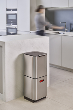 Контейнер для мусора с двумя баками Totem Compact 40 л нержавеющая сталь, Joseph Joseph