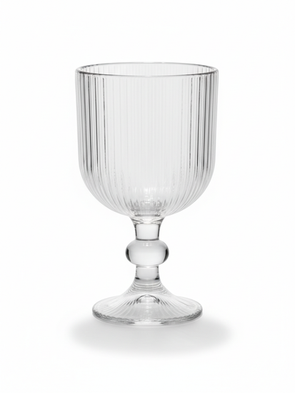 Набор бокалов 6 шт. 300 мл. на ножке, стеклянные Вертикальные полосы