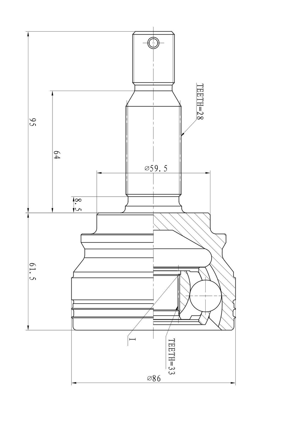 ШРУС наружный MITSUBISHI ASX/Lancer X GANZ GIK04076