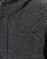 UNDERCOVER ПАЛЬТО СЕРОЕ С КАПЮШОНОМ ИЗ ШЕРСТИ