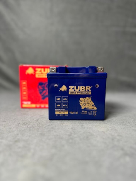 Аккумулятор для мотоцикла ZUBR (6 Ah) 95 A, 12 V Обратная, R+ YTZ7S (ZubrPrem)